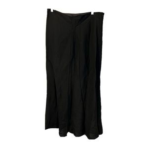 NWT XD Xenia Design Euro 46 Black Pleated Linen Blend Maxi Skirt